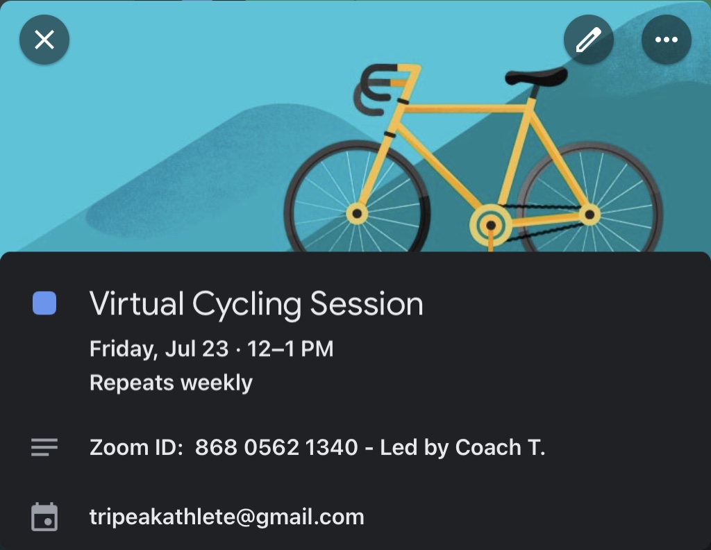 FRIDAY Workout – SWIM / Virtual BIKE