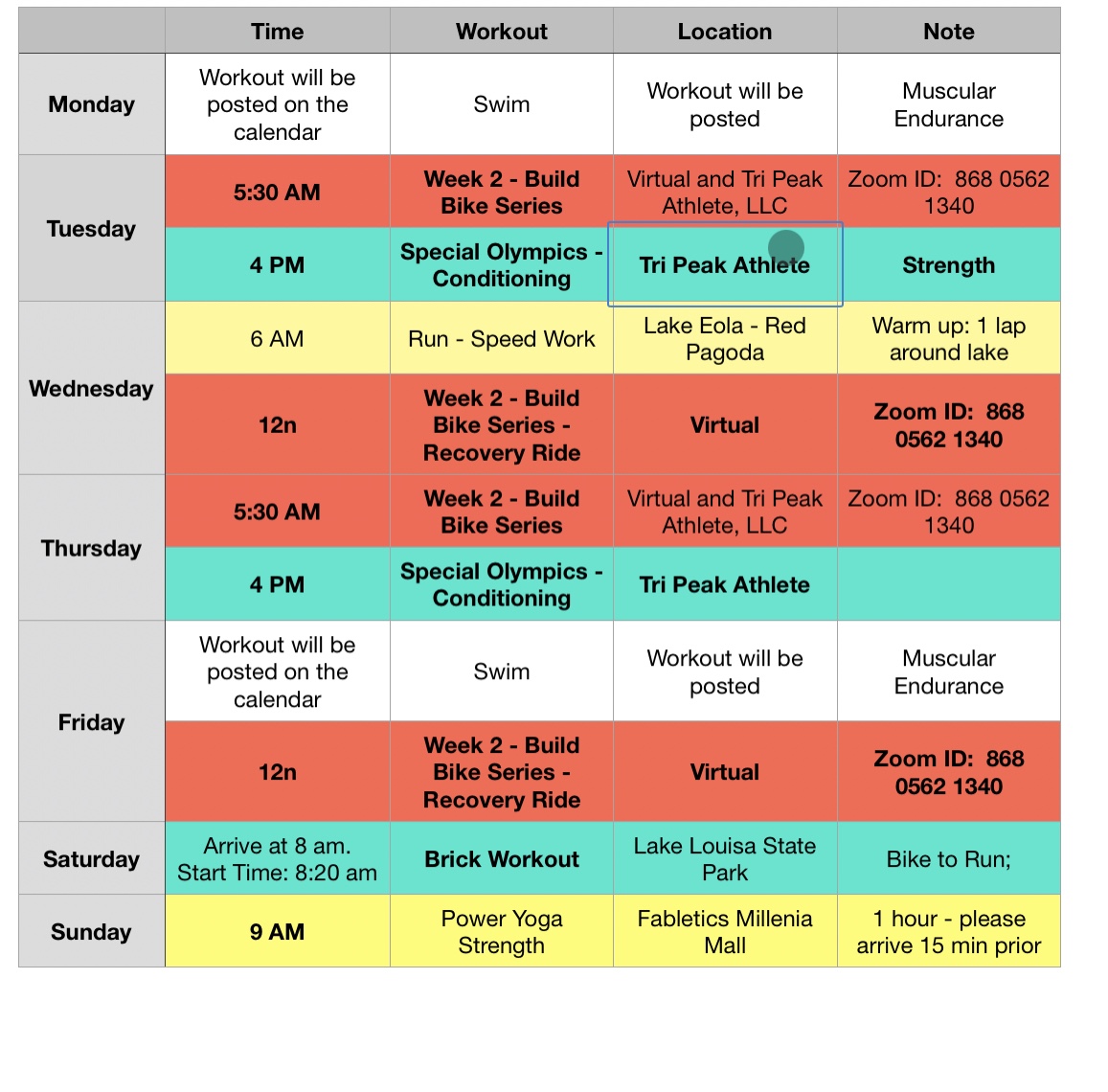Week of August 23 – 29, 2021
