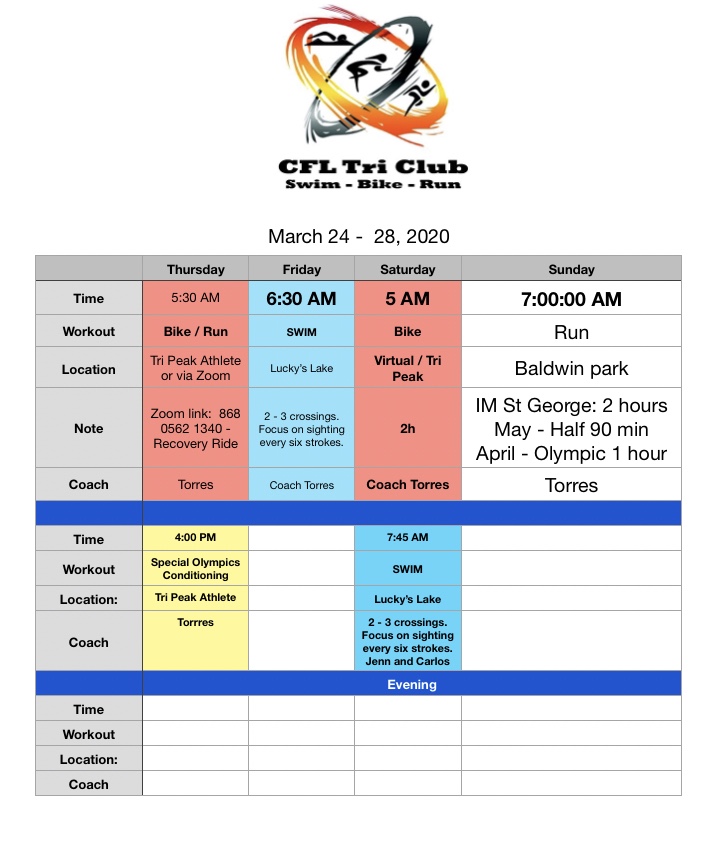 Revised Schedule – March 24 – 28, 2022