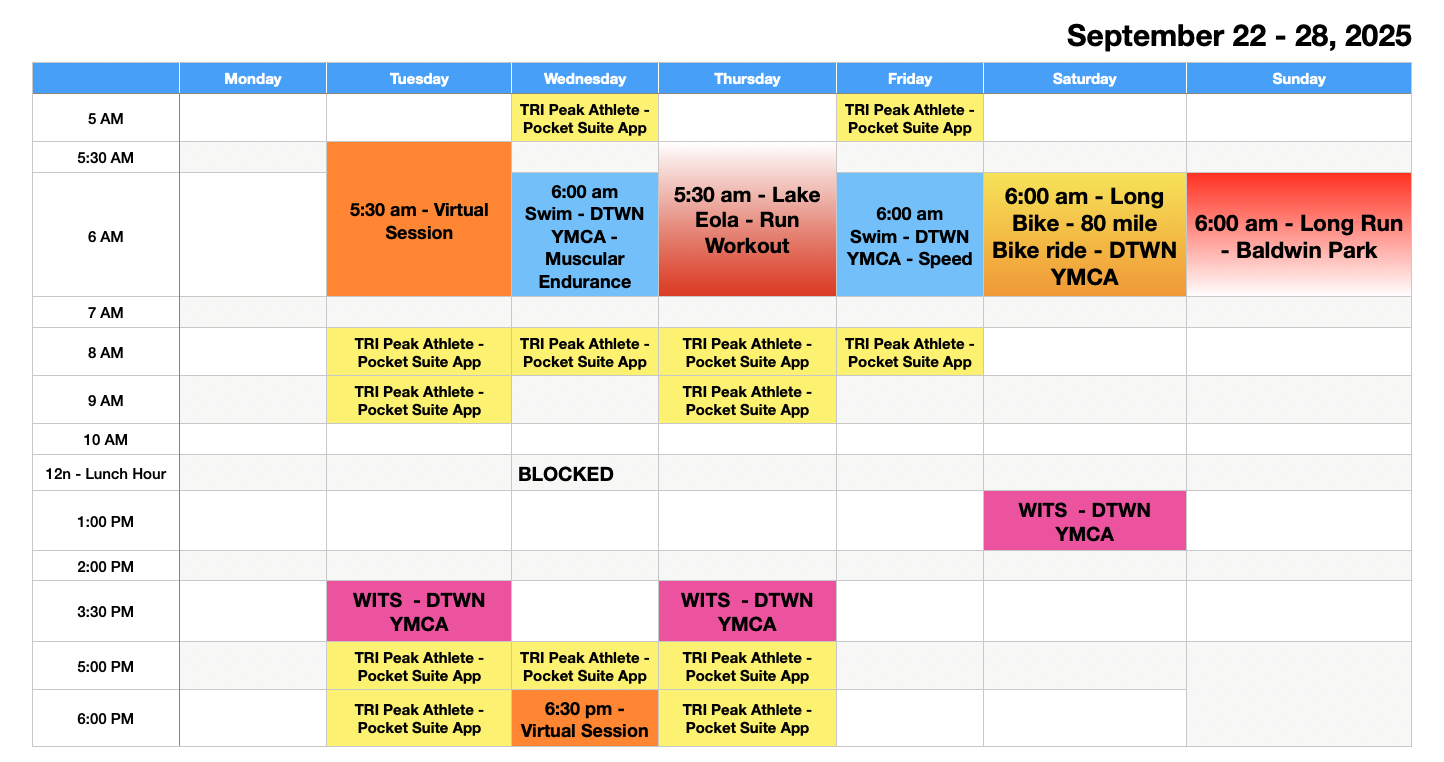 CFL Tri Club Weekly Schedule & Upcoming Triathlon Races